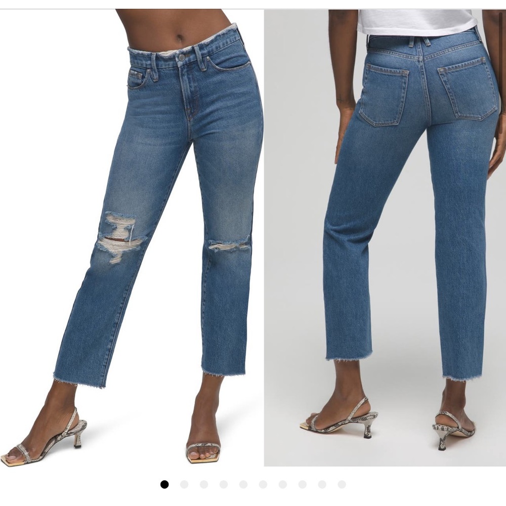 Good American distressed high waist jeans